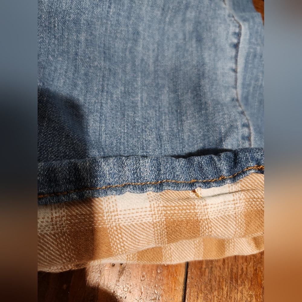 EDDIE BAUER Flannel Lined Jeans Womens boyfriend midrise straight size 10 - Picture 11 of 11